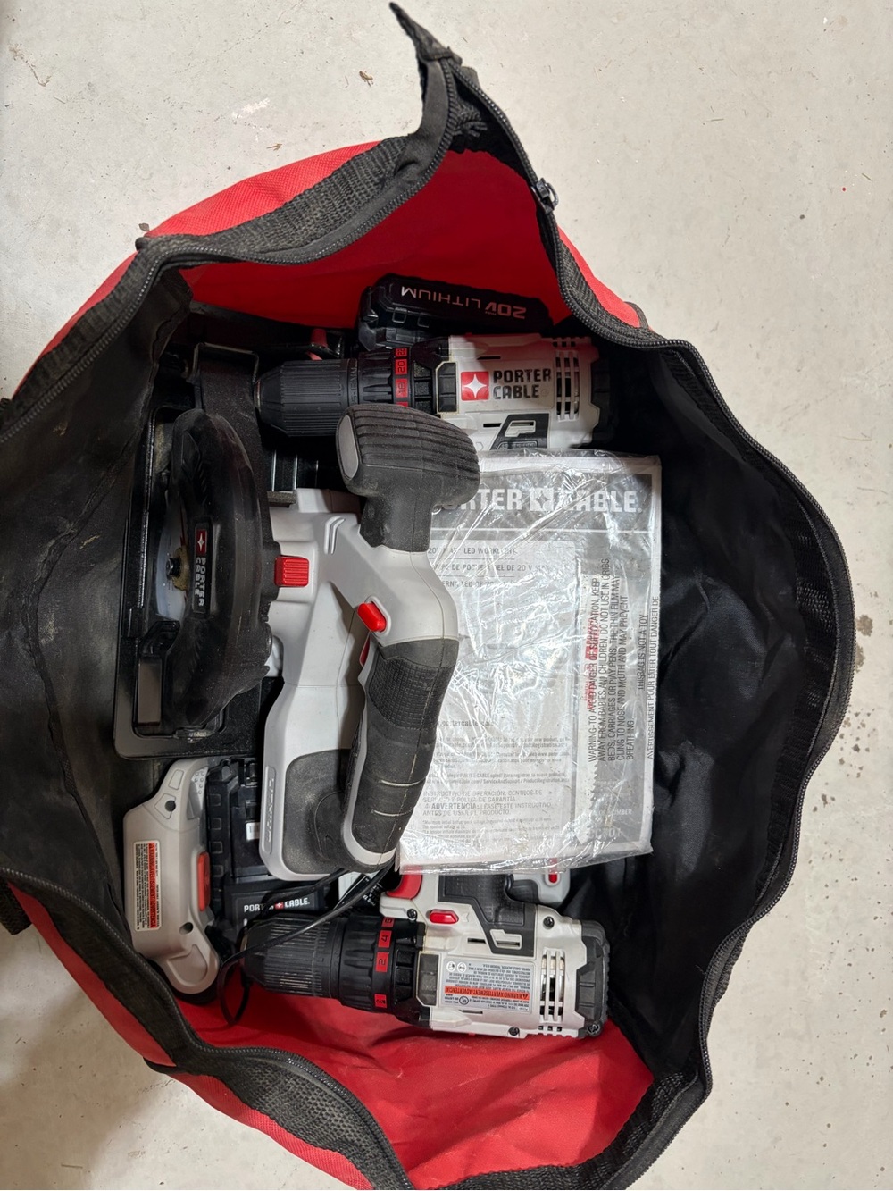 Red and White Cordless Power Tool Kit - 20V